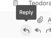 Close CRM reply button with paperclip and reply tooltip visible.