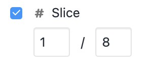 Checkbox and slice selector showing 1 of 8 for lead filtering.